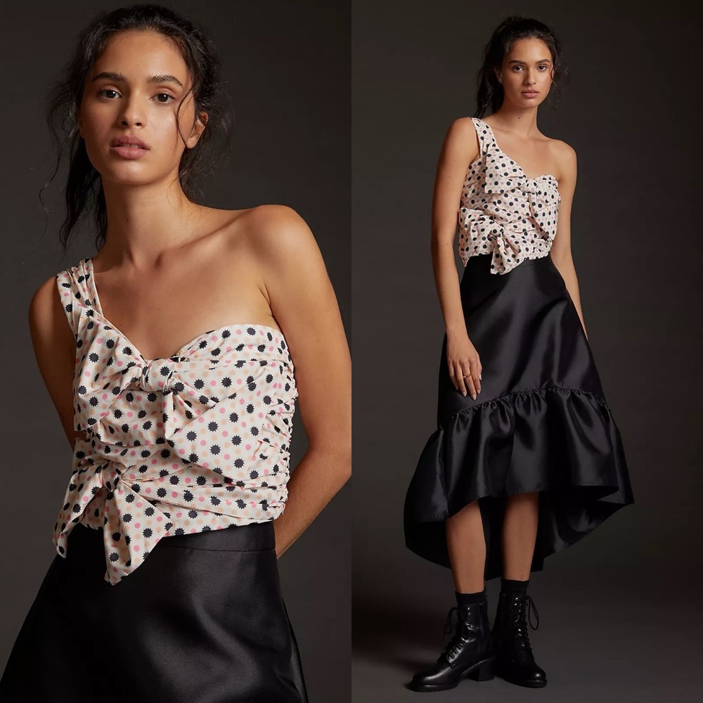 Anthropologie Maeve Bow-Tie One-Shoulder Tank